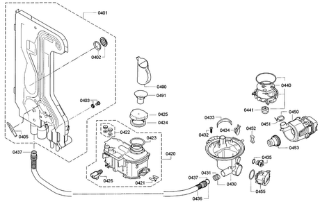 Part Location Diagram of 00687148 Bosch WATER INLET
