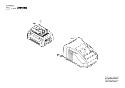 Figure 2 Diagram and Parts List for 3601FC2010 GKF18V-25 Bosch Router