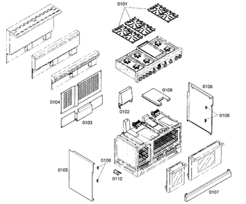 Outside Parts Diagram and Parts List for PRG486EDG01  Thermador Range