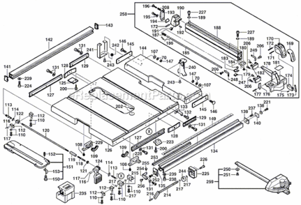 Page A Diagram and Parts List for 4100DG-09 0601B13010 Bosch Table Saw