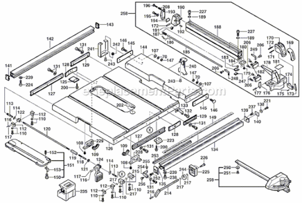 Page A Diagram and Parts List for 4100DG-09 3601L13010 Bosch Table Saw
