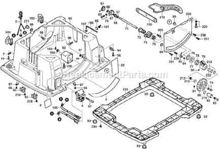 Page C Diagram and Parts List for 4100 0601B13010 Bosch Table Saw
