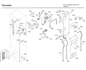 Fan Asy Diagram and Parts List for T42BD820NS 10 Thermador Refrigerator