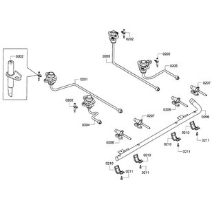 Manifold Diagram and Parts List for HGS7282UC 07 Bosch Range