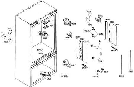 Cabinet 2 Assy Diagram and Parts List for T36IT71NNP 31 Thermador Refrigerator