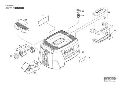 Section 1 Diagram and Parts List for GAS10PS 3601JE5140 Bosch Utility Vacuum