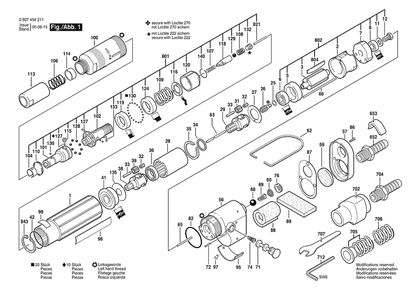 Section 1 Diagram and Parts List for 0607454211  Bosch Screwdriver