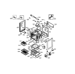 Cavity & Frame Diagram and Parts List for HGS3053UC 08 Bosch Range
