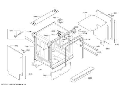Diagram 3 Diagram and Parts List for SHE9ER55UC-50  Bosch Dishwasher