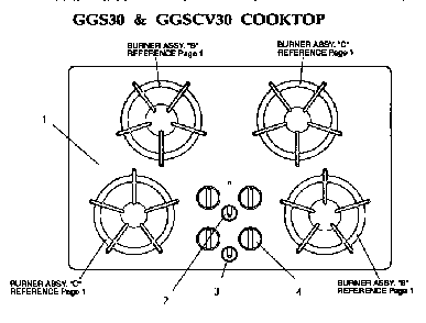 Section 4 Diagram and Parts List for GGSCV36  Thermador Cooktop