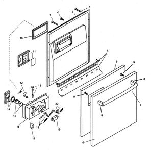 Door Assy Diagram and Parts List for SHX43E06UC 14 Bosch Dishwasher