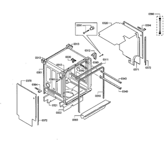 Frame Diagram and Parts List for SHEM78WH5N 29 Bosch Dishwasher