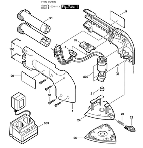 Part Location Diagram of 2610902304 Bosch Battery 3.6v