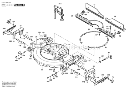 Page C Diagram and Parts List for 4212L  Bosch Miter Saw