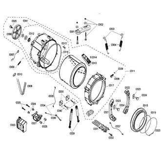 Drum Diagram and Parts List for WFMC6401UC 07 Bosch Washer