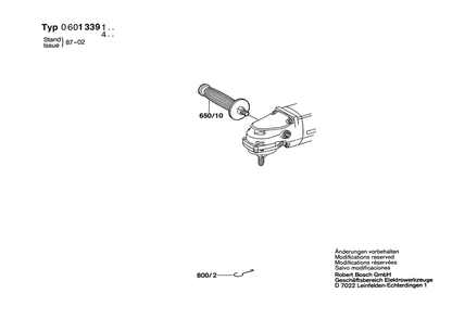Section 2 Diagram and Parts List for 13391 0601339160 Bosch Sander Grinder