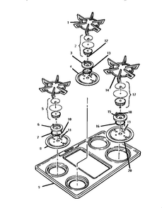 Cooktop Diagram and Parts List for GSC30CVWC-01  Thermador Range
