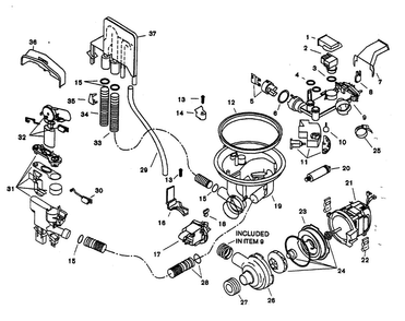 Component Assy Diagram and Parts List for SHU6802UC 12 Bosch Dishwasher