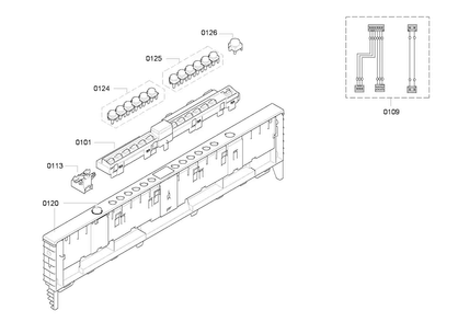 Control Panel Diagram and Parts List for DWHD650GPR 16 Thermador Dishwasher