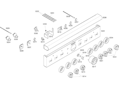 Control Panel Diagram and Parts List for PD366BS 01 Thermador Range