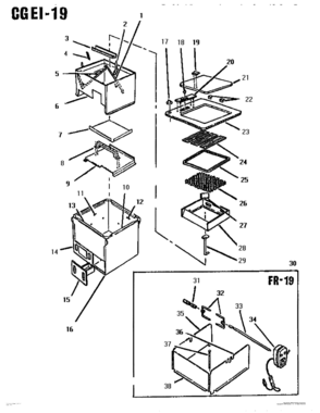 01 - BURNER BOX Diagram and Parts List for CGEI-19  Bosch Range