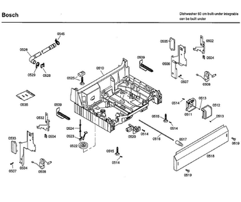 Base Diagram and Parts List for SHX33M02UC 50 Bosch Dishwasher