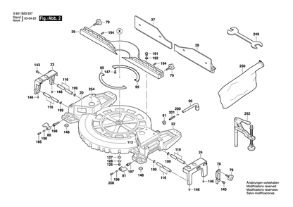 Page B Diagram and Parts List for GCM12SD 0601B23537 Bosch Miter Saw