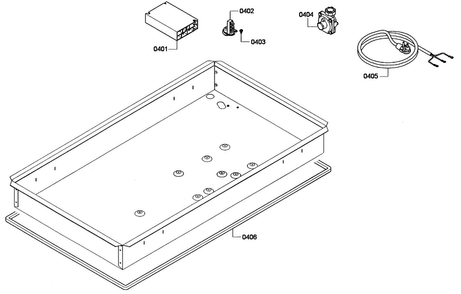 Cabinet Diagram and Parts List for NGM3654UC 01 Bosch Cooktop