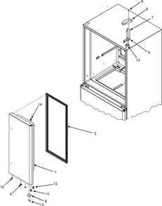 Right Refrigerator Door Diagram and Parts List for RY4951  Gaggenau Refrigerator