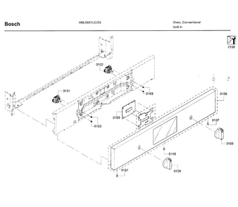 Control Panel Diagram and Parts List for HBL5651UC 03 Bosch Wall Oven