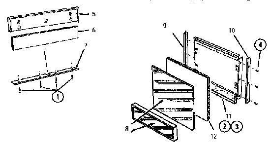 Door Panel Diagram and Parts List for TD5000S  Thermador Dishwasher