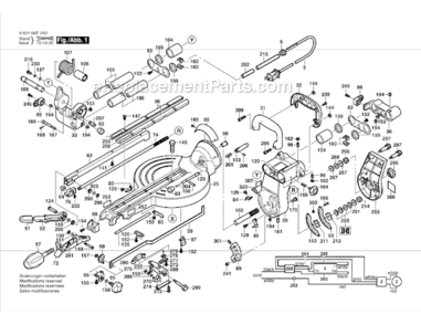 Page A Diagram and Parts List for 4310  Bosch Miter Saw