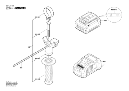 Part Location Diagram of 1607A350LR Bosch Battery Pack