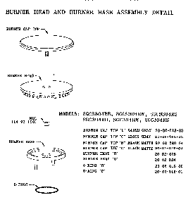 Burner Head & Base Assembly Diagram and Parts List for SGCS304RS  Thermador Cooktop