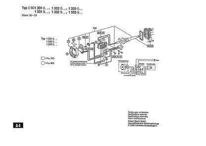 Section 3 Diagram and Parts List for 0601332033  Bosch Sander Grinder