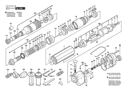 Section 1 Diagram and Parts List for 0607451222  Bosch Screwdriver