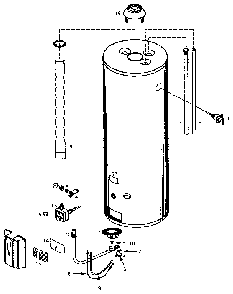 Replacement Parts Diagram and Parts List for 153334561  Kenmore Water Heater