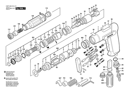 Section 1 Diagram and Parts List for 0607453416  Bosch Screwdriver