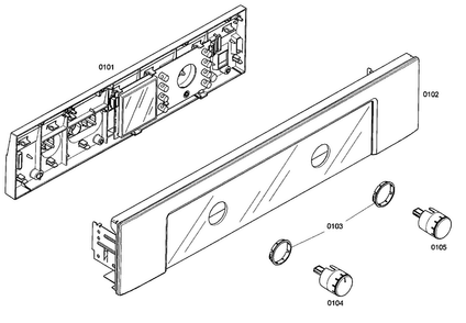 Front Panel Diagram and Parts List for HBN5420UC 01 Bosch Wall Oven