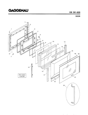 04 - DOOR Diagram and Parts List for EB291-600  Bosch Range