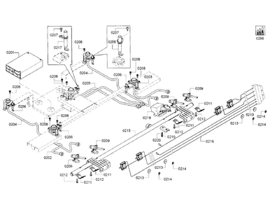 Tube Asy Diagram and Parts List for HGIP054UC 01 Bosch Range