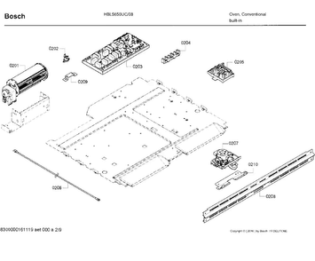Latch 1 Diagram and Parts List for HBL5650UC 08 Bosch Wall Oven