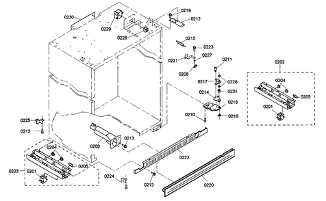 Cabinet Parts Diagram and Parts List for KBUIT4865E01  Thermador Refrigerator