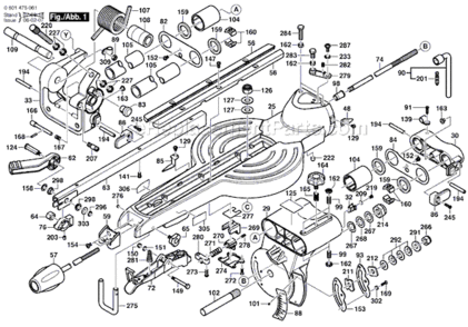Page A Diagram and Parts List for 4405 0601475061 Bosch Miter Saw