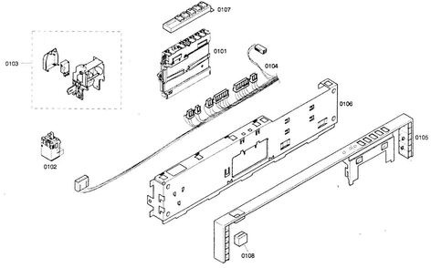 Control Panel Diagram and Parts List for SHX46A02UC 21 Bosch Dishwasher