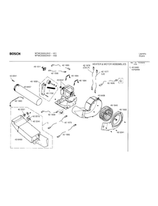 Heater And Motor Assemblies Diagram and Parts List for WTMC3300US 01 Bosch Dryer