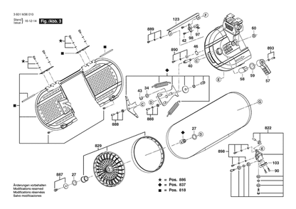 Section 3 Diagram and Parts List for GCB120 3601M36010 Bosch Band Saw