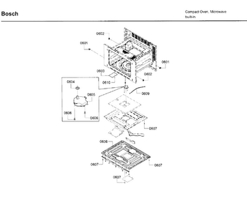Motor Diagram and Parts List for HMC87152UC 01 Bosch Microwave