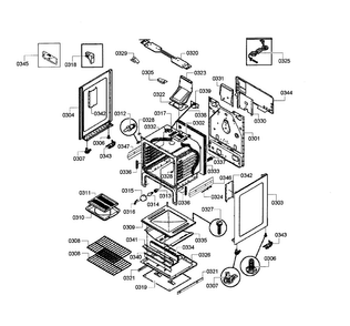 Main Assy Diagram and Parts List for HGS3023UC 08 Bosch Range