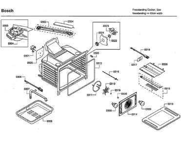 Oven Diagram and Parts List for HGS7132UC 04 Bosch Range